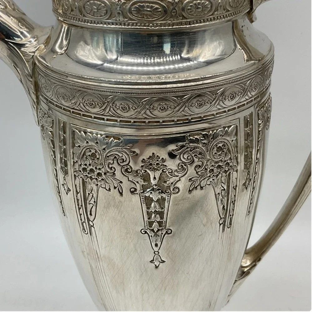 Cocktail Set Derby Silver‎ Co Art Deco Repousse Silverplate 8pc
